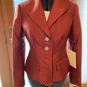 NEW w/Tags Sutton Studio Bloomingdale's Amber Silk Satin Suit Jacket Sz 2P